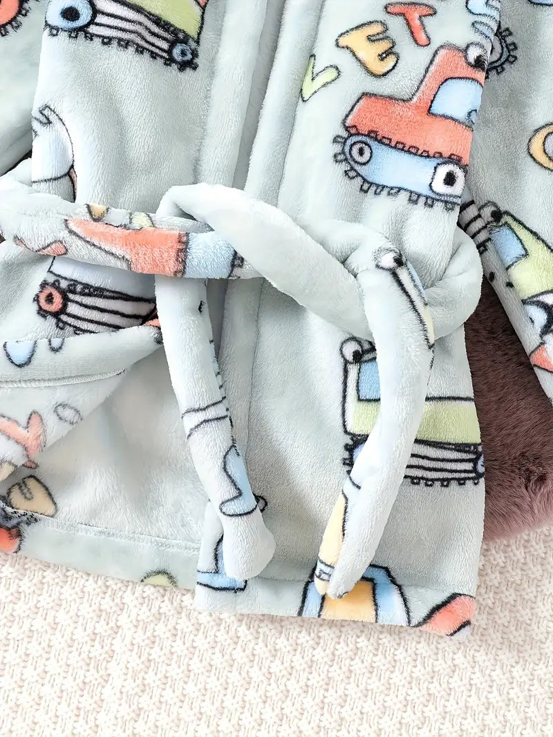Peignoir de Bain Enfant Éponge Doux avec Capuche