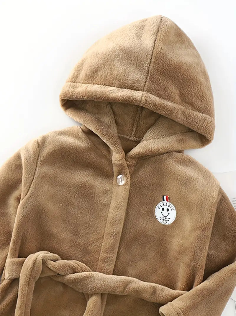 Peignoir de Bain Enfant Chaud Couleur Unie