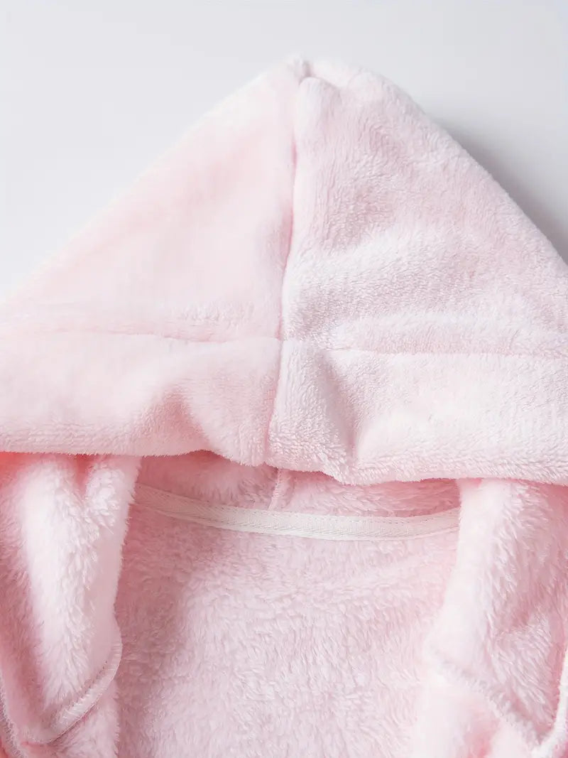 Peignoir de Bain Enfant Fille Polaire Rose