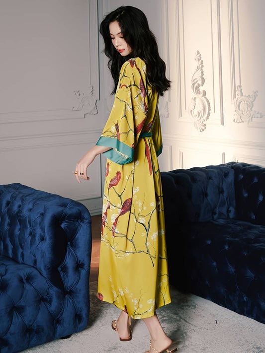 Long Peignoir Kimono en Satin