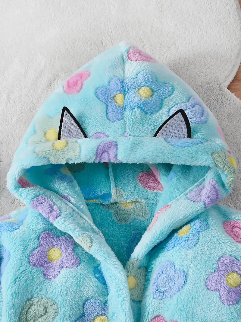 Peignoir de Bain Enfant Éponge á Motif Floral