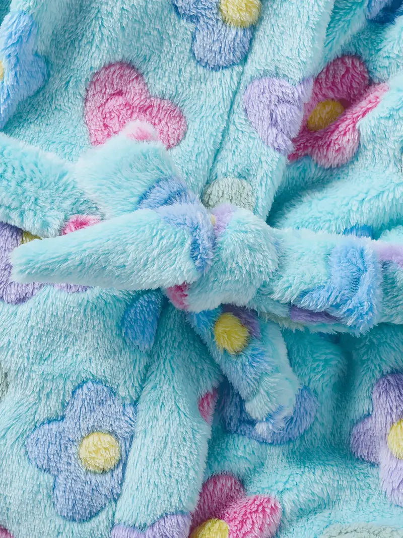 Peignoir de Bain Enfant Éponge á Motif Floral
