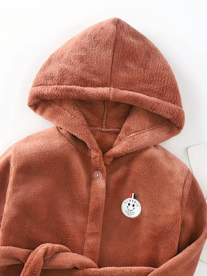 Peignoir de Bain Enfant Chaud Couleur Unie
