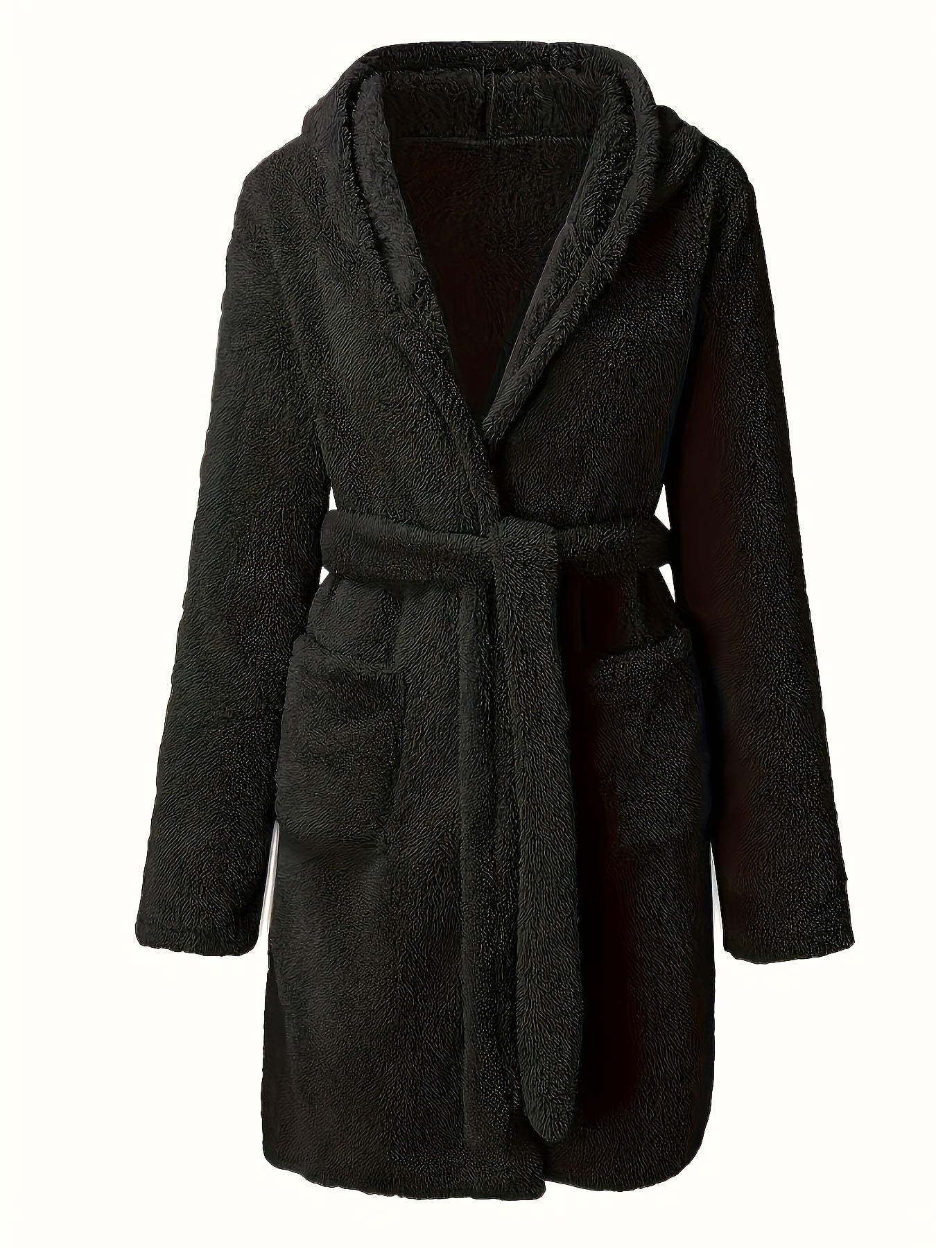 Peignoir polaire homme à capuche polaire avec poches et ceinture