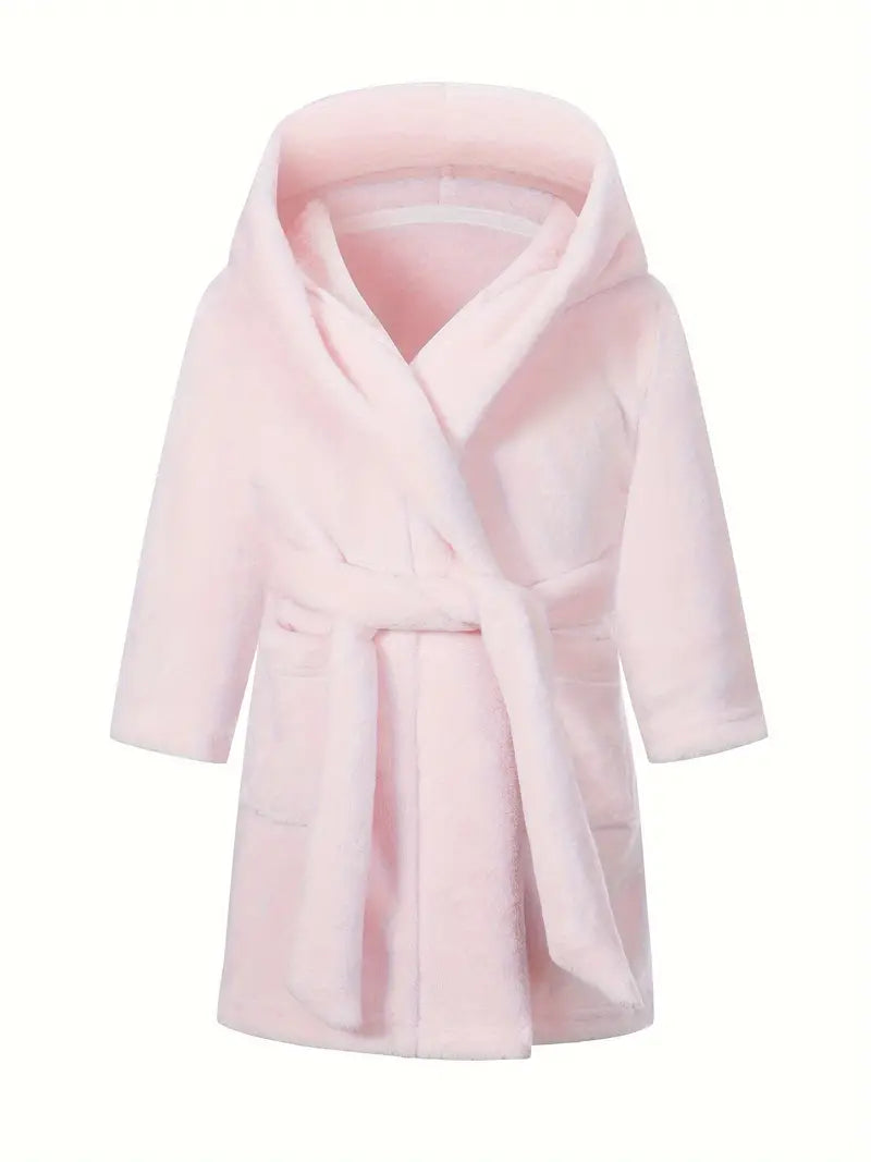 Peignoir de Bain Enfant Fille Polaire Rose