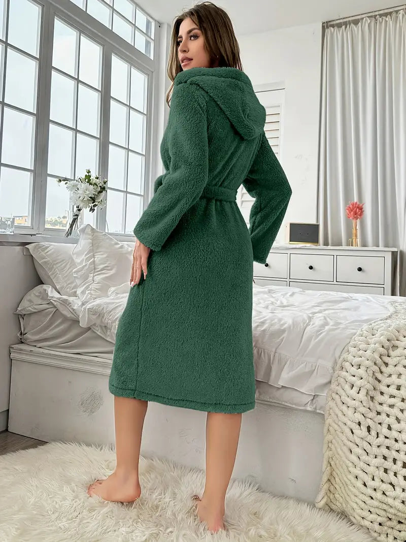 Peignoir de Bain Polaire Vert Grande Taille
