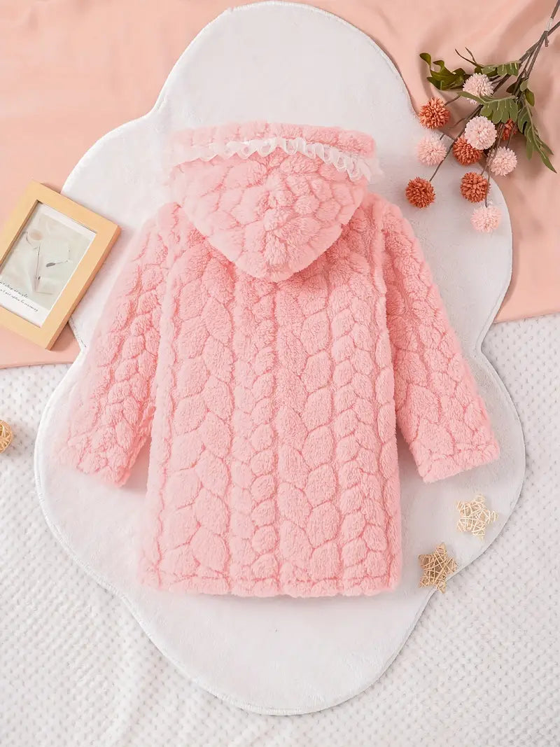 Peignoir de Bain Enfant En Polaire Éponge pour Filles