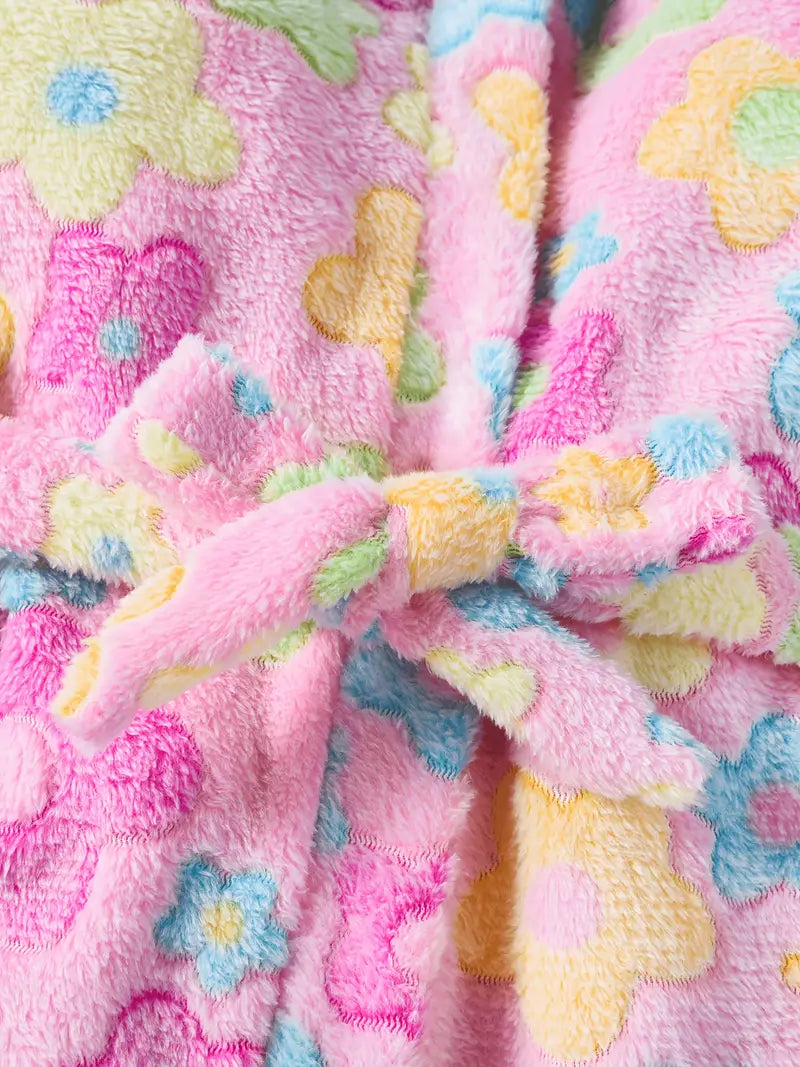 Peignoir de Bain Enfant Éponge á Motif Floral