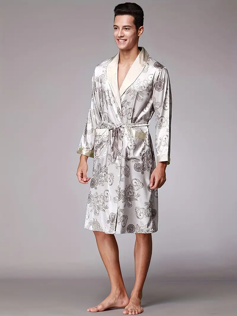 Peignoir de Luxe Doux avec Imprimé Dragon