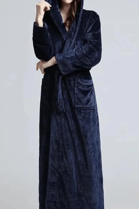 Peignoir chaud long femme en polaire ultra douce