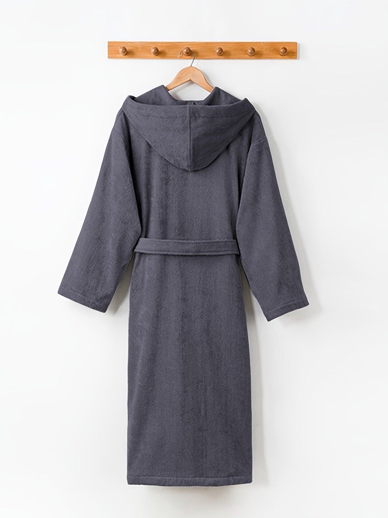 Peignoir homme à capuche en polaire douce avec poches et ceinture