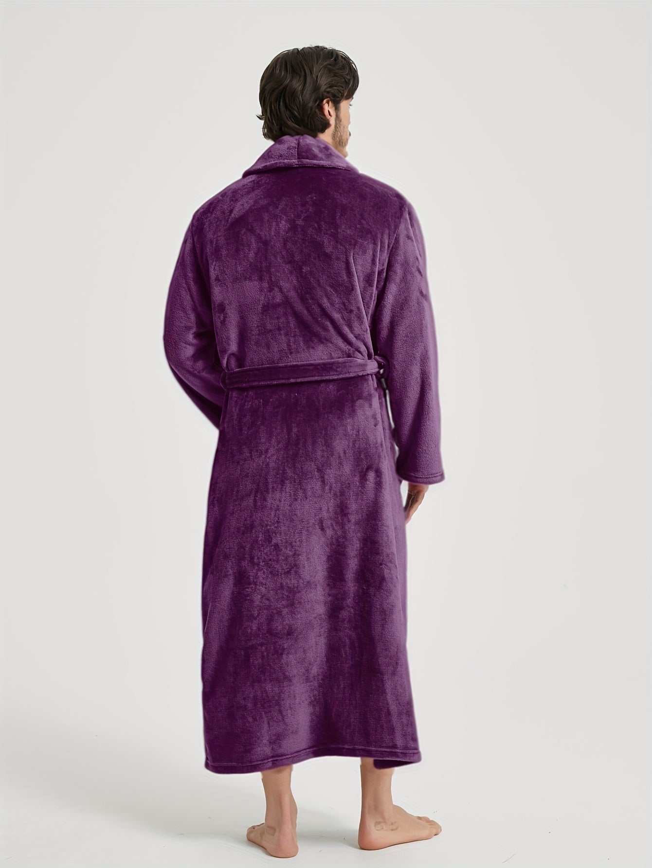 Peignoir homme polaire longue coupe avec col châle