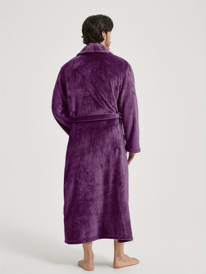 Peignoir homme polaire longue coupe avec col châle