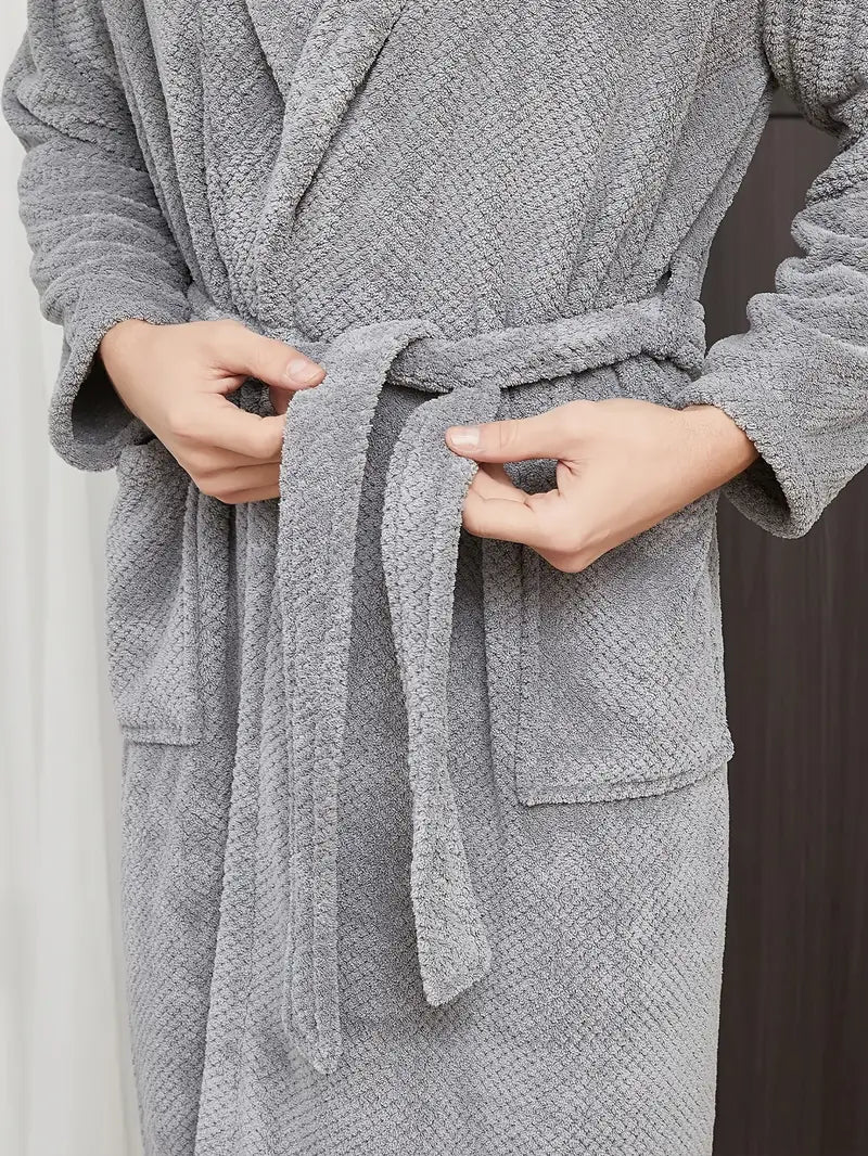 Peignoir de Bain Nid D'abeille en Coton