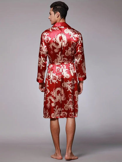 Peignoir de Luxe Doux avec Imprimé Dragon