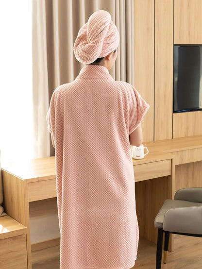 Peignoir Serviette de Bain Absorbant Rose