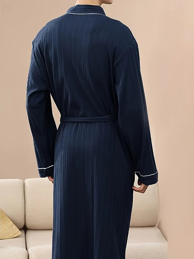 Peignoir de Luxe en Coton Bleu