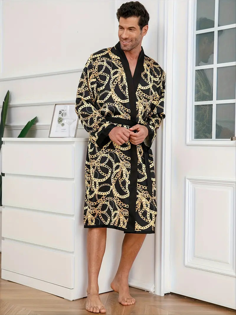 Peignoir homme satin luxe été