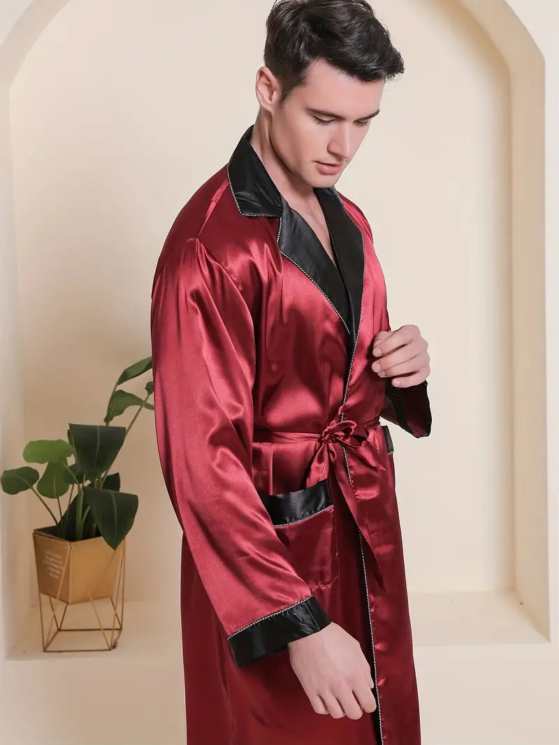 Peignoir Rouge Élégant et Luxueux