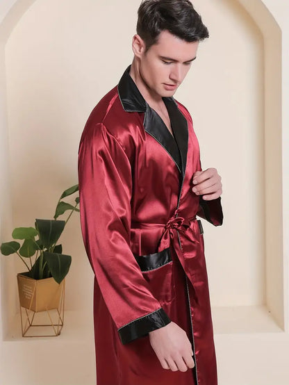 Peignoir Rouge Élégant et Luxueux