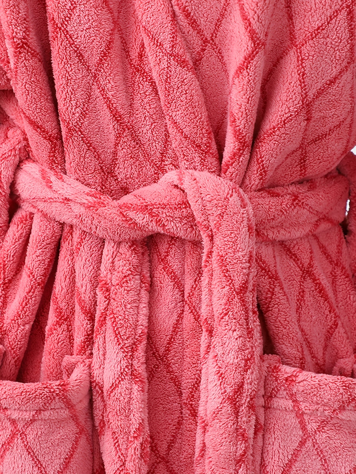 Peignoir polaire à capuche pour homme avec motifs relief et ceinture ajustable