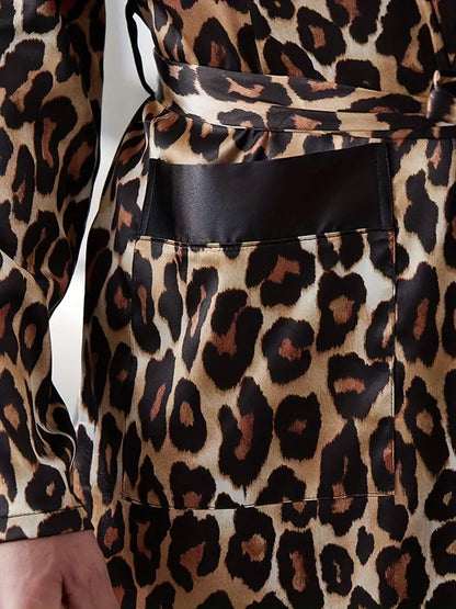 Peignoir et Short Imprimé de Léopard