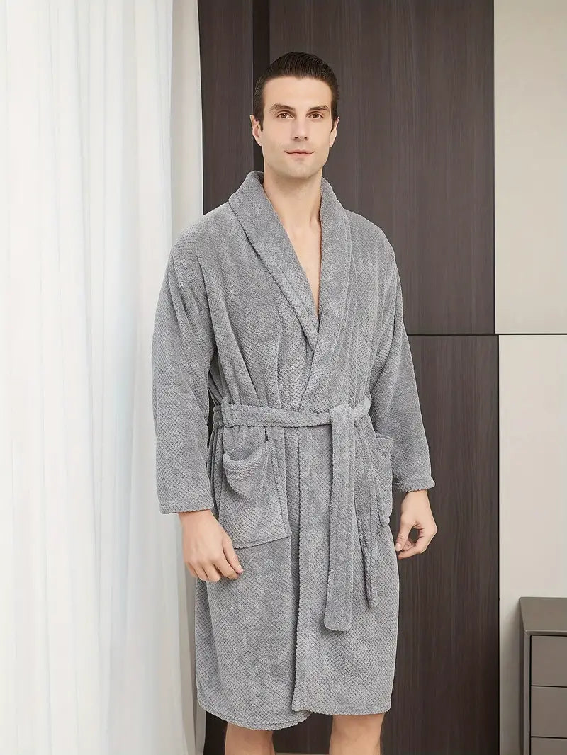 Peignoir de Bain Nid D'abeille en Coton