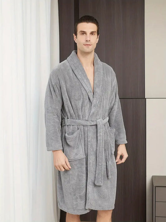 Peignoir de Bain Nid D'abeille en Coton