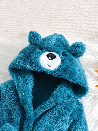 Peignoir de Bain Enfant Éponge Bleu pour Bébé