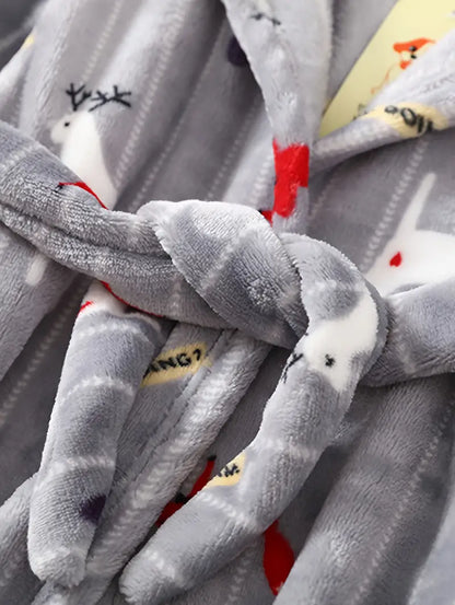 Peignoir de Bain Enfant Éponge avec Motifs D'animaux