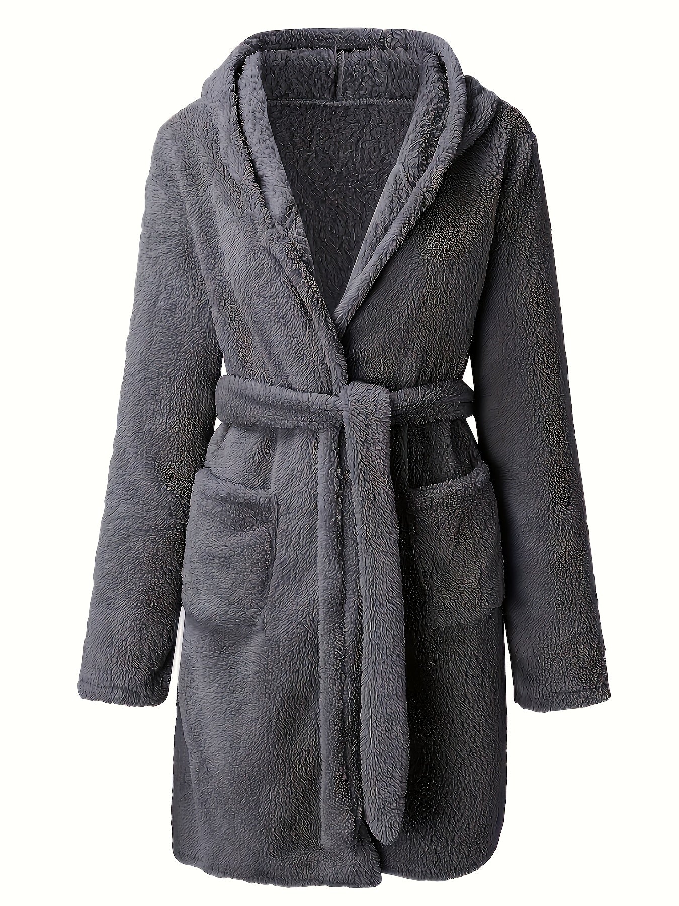 Peignoir polaire homme à capuche polaire avec poches et ceinture