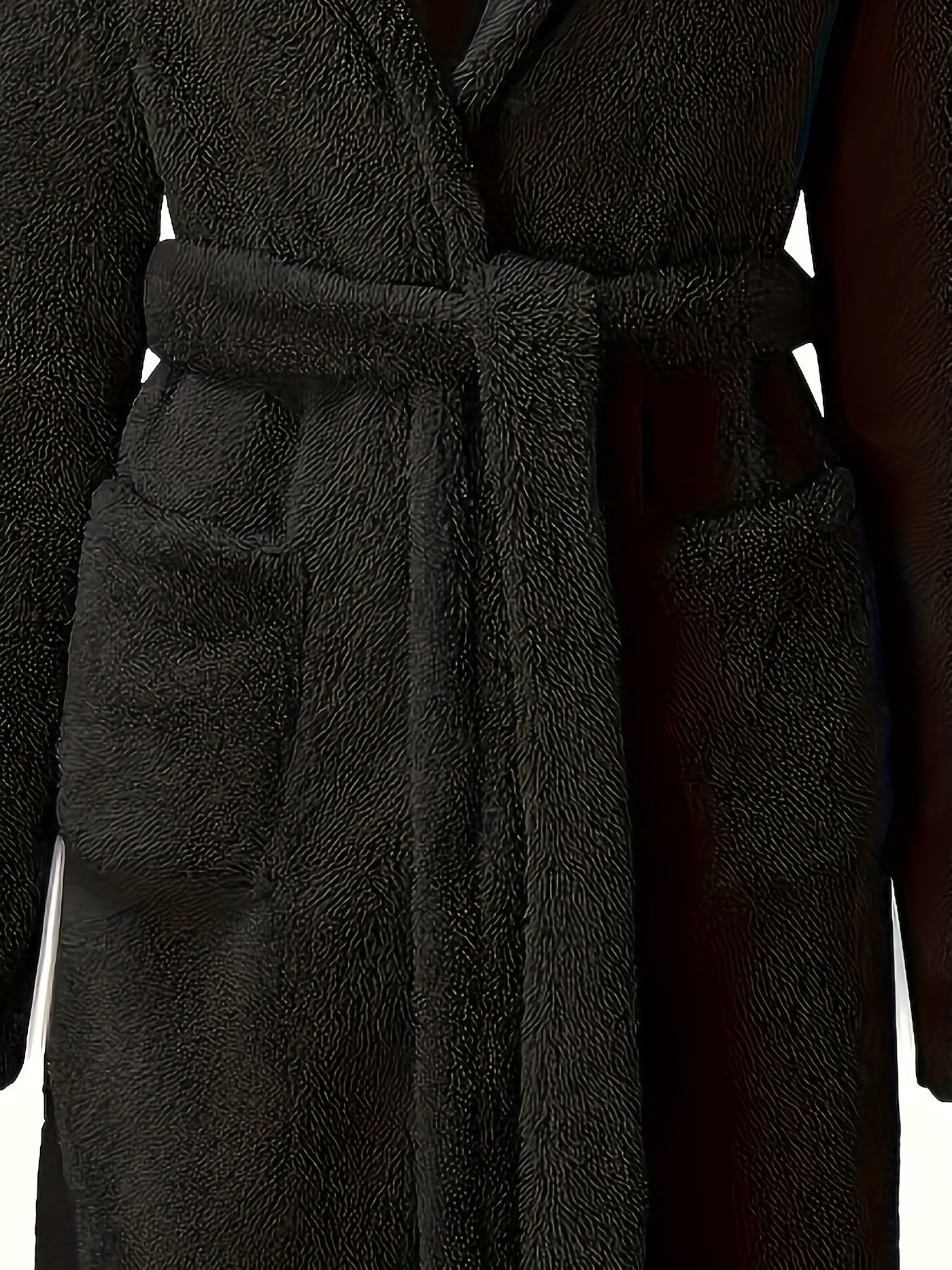 Peignoir polaire homme à capuche polaire avec poches et ceinture