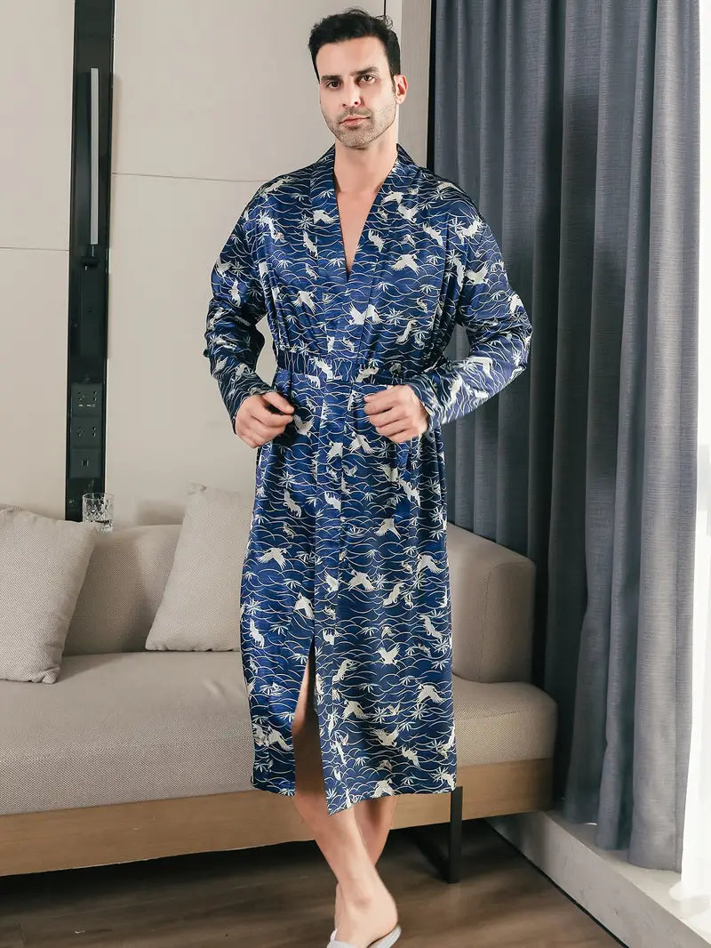 Peignoir de Luxe Soyeux Bleu