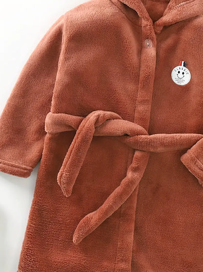 Peignoir de Bain Enfant Chaud Couleur Unie