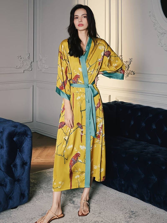 Long Peignoir Kimono en Satin