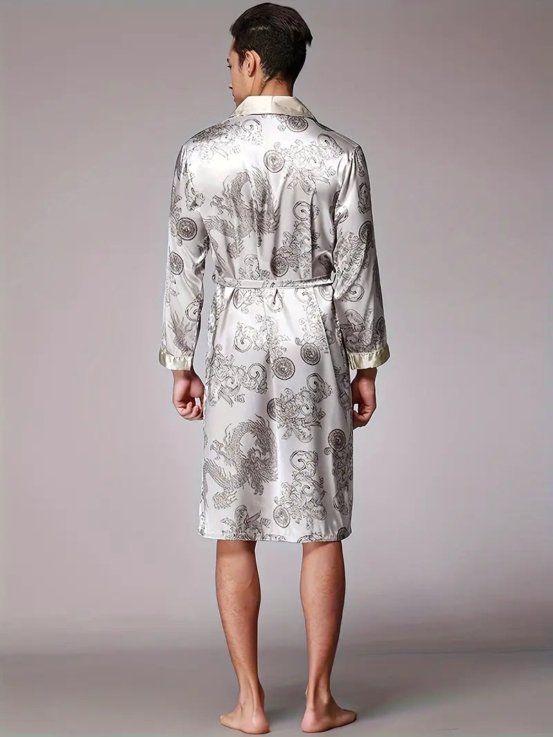 Peignoir de Luxe Doux avec Imprimé Dragon