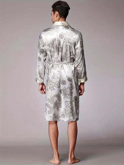 Peignoir de Luxe Doux avec Imprimé Dragon