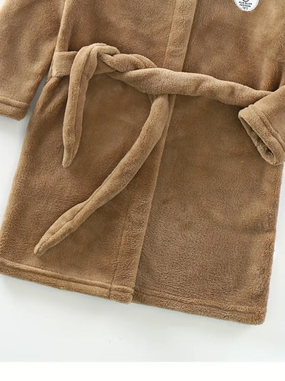 Peignoir de Bain Enfant Chaud Couleur Unie