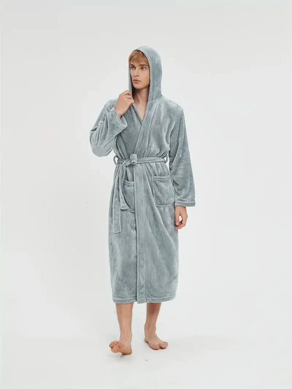Peignoir Polaire Confortable avec Capuche