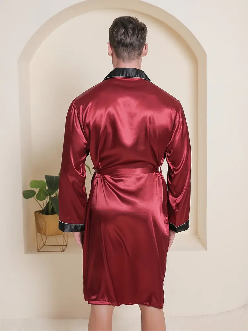 Peignoir Rouge Élégant et Luxueux