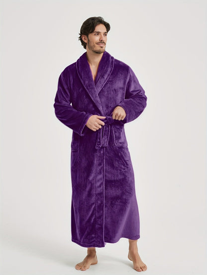 Peignoir homme polaire longue coupe avec col châle