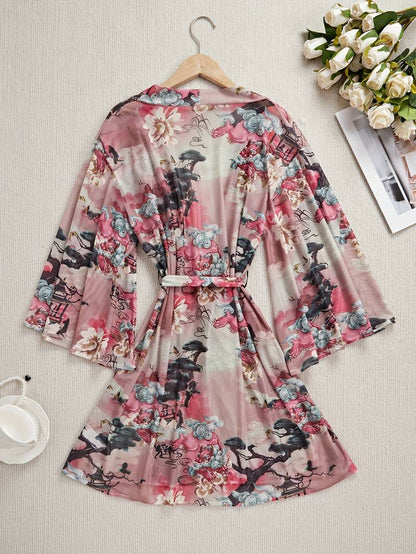 Cédant Peignoir Kimono Micro-élastique