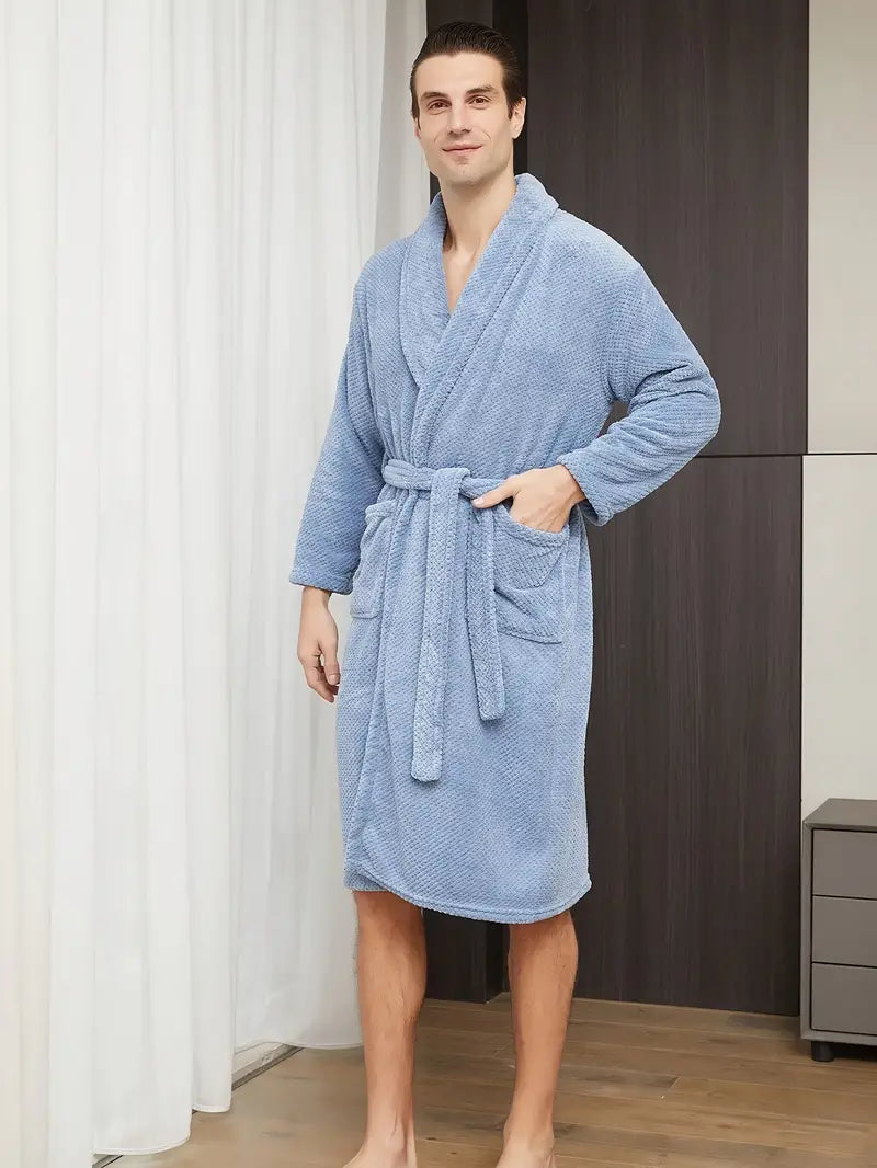 Peignoir de Bain Nid D'abeille en Coton