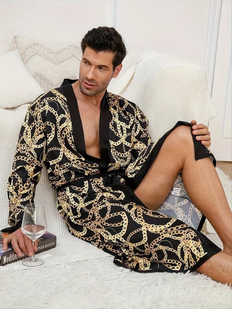 Peignoir homme satin luxe été