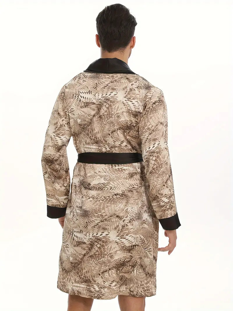 Peignoir avec Imprimé Serpent en Coton 420g/m²