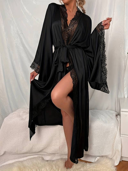 Peignoir de Salon en Satin Élégante