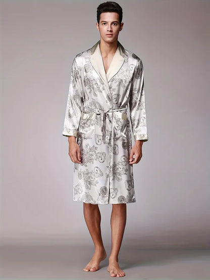Peignoir de Luxe Doux avec Imprimé Dragon