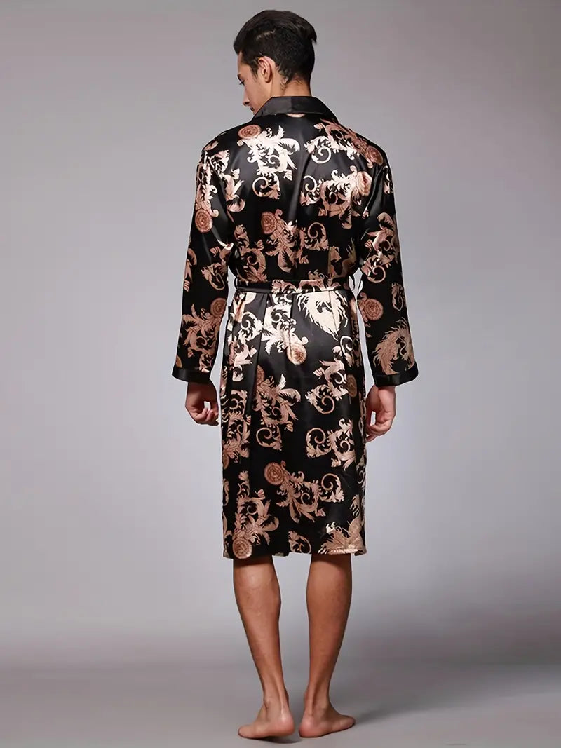 Peignoir de Luxe Doux avec Imprimé Dragon