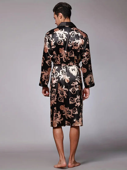 Peignoir de Luxe Doux avec Imprimé Dragon