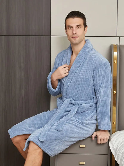 Peignoir de Bain Nid D'abeille en Coton